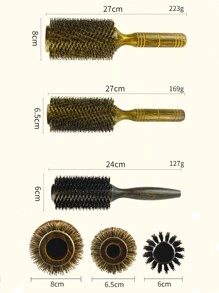1 szt. Duża drewniana szczotka wałkowa do włosów, włosie futrzane, do stylizacji loków, do użytku w salonie, szczotka do włosów, grzebień, narzędzia do włosów, produkty do włosów i akcesoria do salonu fryzjerskiego, kosmetyki, podstawowe wyposażenie podróżne