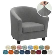 1Set Solid Color Club Chair Covers Elastic Polar Fleece Tub Armchair Slipcovers With Cushion Cover Stretch Single Sofa Protector Covers For Living Room Bedroom Bar - Multicolor - View 1