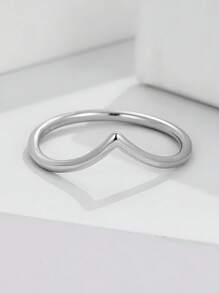 1pc S925 Sterling Silver Creative Mountain Shape Band Ring, Fashionable Accessory, Bridesmaid Gift