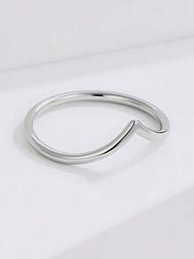 1pc S925 Sterling Silver Creative Mountain Shape Band Ring, Fashionable Accessory, Bridesmaid Gift