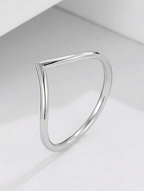 1pc S925 Sterling Silver Creative Mountain Shape Band Ring, Fashionable Accessory, Bridesmaid Gift