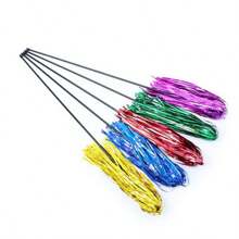 Juguete de gato distrayente de distribución aleatoria, borla de papel hecha a mano, palo de gato distrayente de colores, suministros para mascotas gatos - Multicolor - Ver 9