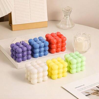 INS Big  Incense Candle Restaurant Party Birthday Gift Internet Celebrity Geometric Photography Props Candle 6*6*6