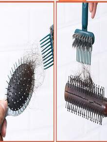 1 件梳子清洁刷，极简主义空心气垫清洁刷，卷发和头皮按摩清洁工具 - 橘色 - 查看 6