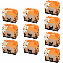 10/20 Packs Decorative Halloween Candy Treat Boxes Durable Goodie Wrapping Box Reusable Snack Packaging Container For Garden Indoor Halloween Trick Or Treat Party Favors Supplies