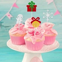 Bộ trang trí bánh Giáng sinh 6 món - Đỏ, Xanh lá, Cây thông Noel lấp lánh, Chuông, Người tuyết, Hộp quà, Bông tuyết, Trang trí bánh sinh nhật Giáng sinh Trang trí Giáng sinh Quà tặng Giáng sinh Trang trí Giáng sinh Trang trí Giáng sinh Quà tặng Giáng sinh Đồ dùng tiệc Giáng sinh - Nhiều màu - Xem 5