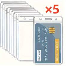 20pcs Waterproof Transparent Card Holder, Plastic ID Badge Card Protector Sleeves For Work ID, Student ID, Bank Cards Back To School - White - View 12
