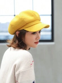 1pc Casual Classic Elegant Retro Polyester Solid Color Beret Hat, Autumn/Winter - Beret - View 13