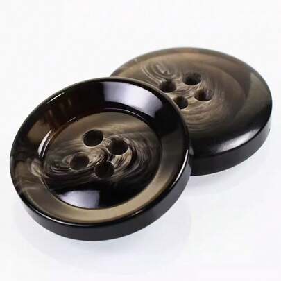 20 Stücke runde Kunstharz Knöpfe schwarz, Nähknöpfe mit 4 Löchern, runde Knöpfe, Dekorationsartikel für Kunsthandwerk, Knöpfe aus Kunstharz für Nähen und Stricken (Größe: 1,5 cm/0,59 Zoll, 2,1 cm/0,82 Zoll, 2,5 cm/0,98 Zoll)