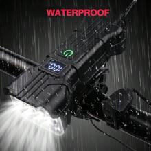 KENSUN 1pc 12LED Bicycle Light Bicycle Horn 2 In1 Bike Headlight Power Bank Flashlight Handlebar USB Charging MTB Road Cycling Highlight - Black - View 4