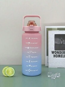 1 Chai Nước PC Màu Hồng 2L Hoặc 750Ml Hoặc 300Ml Dung Tích Lớn, Cốc Rơm Di Động Thể Thao Và Thể Dục, Dùng Cho Gia Đình Và Du Lịch Ngoài Trời - Bột màu - Xem 2