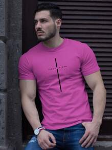 Jesus Christ Men's 100% Cotton T-Shirt - Rosa Fucsia - Ver 1