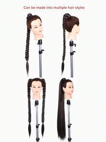 长款编织马尾辫接发，带发圈，直发环绕式合成发，自然柔软，适合女性日常佩戴，26英寸/30英寸/34英寸，1件装，棕色/深棕色，适合圣诞节、新年、狂欢节、音乐节等场合。 - 金色 - 查看 6