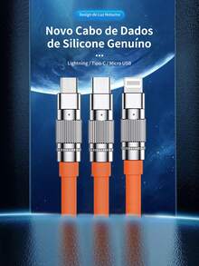INOVA Carregamento Rápido Cabo Micro-USB, V8, Tipo C, USB-C, 3.4A, Liga de Zinco Cabo De Dados Reforçado Para Samsung Androide Carga Cabo Acessórios Do Telefone, 1M - Laranja - Visão 2