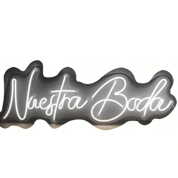 Letrero Led Neón Nuestra Boda 90x30cm