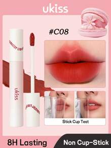 ukiss Tinte labial en crema de bruma lechosa, lápiz labial mate aterciopelado, color de alta pigmentación, de larga duración, ligero, lápiz labial líquido, suave, de larga duración