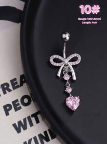 1-5Pcs Y2k Pink Heart Belly Button Ring Tear-Drop Rhinestone Decor Navel Jewelry Turtle Navel Piercing Bow Belly Bar Dangle Belly Piercing Bar Cross Turquoise Stainless Steel Blue Opal Belly Rings Navel Nail Navel Rings Belly Piercing Jewelry Gift For Women Girls Daily Wear Christmas Halloween Gift ﻿ Valentines,Mom,Mother,Mother's Day,Gift