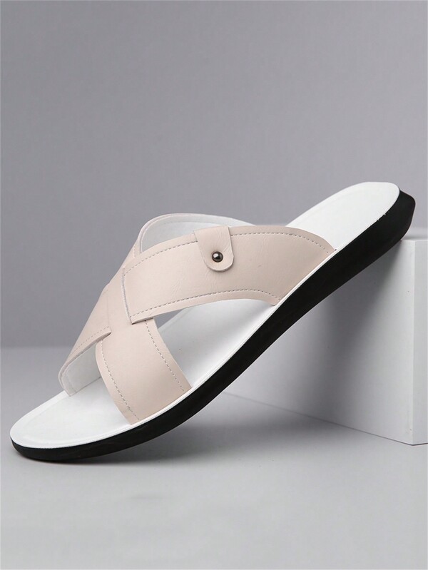 Sandalias de playa casuales para hombre de suela delgada, de moda versátil y talla grande, nuevas para el verano 2025