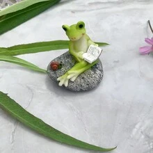 1 pieza Figurita decorativa de ranita linda para maceta de plantas suculentas, paisaje en miniatura - Multicolor - Ver 13