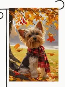 1 Máy Tính York Terrier Vườn Cờ, Chó Sục Yorkshire Dễ Thương, Bí Ngô & Lá Mùa Thu, 2 Mặt, Sân Cờ, Ngoài Trời & Trang Trí Sân Trong, Cờ Chỉ - Rỉ Nâu - Xem 6