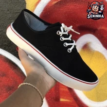 Super Soft Casual Sneakers For Everyday College Work Vulcanized Sole - 黑與白 - 查看 1