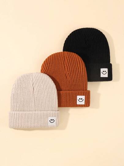 3 peças chapéus de malha para crianças chapéus de malha quentes para bebês meninos e meninas chapéus de malha fofos da moda chapéus de malha para festa diária chapéus de malha para bebês outono e inverno