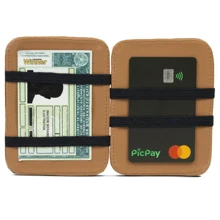 Magic Wallet Leather Slim Elastic RG Card Document - màu đen - Xem 5