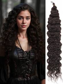 Crochet Hair 24 Inch Synthetic Curly Crochet Hair Water Wave Crotchet Hair Curly Braiding Hair Extensions For Women Girls Daily - Multicolor - View 18