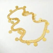 1,3 m Collana a catena per il corpo decorata con fiori e monete d'epoca