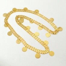 1,3 m Collana a catena per il corpo decorata con fiori e monete d'epoca