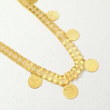 1,3 m Collana a catena per il corpo decorata con fiori e monete d'epoca