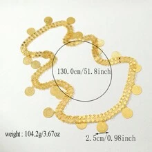 1,3 m Collana a catena per il corpo decorata con fiori e monete d'epoca
