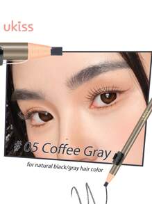 ukiss 撕拉式眉笔，笔帽内藏有削笔刀，可塑造、定义、填充眉妆，持久、防水、防汗 - # 05 Coffee Gray - 查看 3