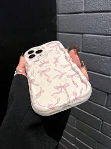 Bow-Knot TPU Pink Bow-Knot TPU Bow-Knot TPU Wavy Anti-Drop Phone Case 1pc Bow-Knot TPU Wavy Anti-Drop Phone Case Compatible With IPhone 11, 12, 13, 14, 15, 16, 12 Pro Max, 13 Pro Max, 14 Pro Max, 15, 15 Pro, 15 Plus, 15 Pro Max, 16 Pro Max, 17, 17 Pro Max, A03, A04, A12, A13, A23, A24, A33, A34, A52, A72, A73, S20 FE, S22, S23, S24 Birthday Gift Spring Easter Anniversary Mom - Apricot - View 5