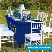 1pc Customized Tablecloth, 4ft X 6ft Table Runner, Personalized For Trade Show, Event, Birthday, Party, Wedding, Anniversary, Fireplace - Black - View 5