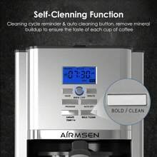 Stainless Steel 12-Cup Drip Coffee Maker, Programmable Self-Cleaning Coffee Maker, Simple To Operate And Clean