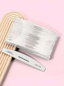 50pcs 100/180 Grit Nail Files Double Sided Emery Board Washable Emery Boards Reusable Nail Buffers Manicure Tools For Natural Nails Acrylic Nails Home And Salon Use - White - View 2