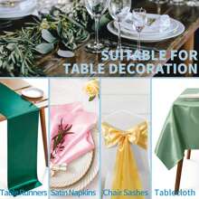 1pc Faux Silk Satin Fabric, Satin-Faced Cloth, Bridal Dress Lining, Sleepwear, Home Decor, DIY Tablecloth, Backdrop Material - Dark Green - View 6
