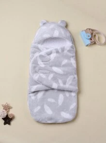 1pc Cartoon Print Baby Swaddle Wrap, Soft Flannel Newborn Infant Stroller Blanket Receiving Blanket, Spring & Autumn Love Valentine