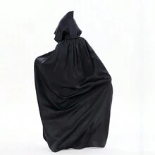 1pc Halloween Cosplay Costume Death Reaper Hooded Cape Cloak, Horror Black Robe, Christmas