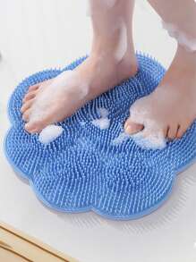1 pieza Alfombra de masaje de silicona para el baño, lavador de pies, cepillo de espalda, almohadilla para los pies en la ducha, accesorio de baño, suministros de ducha, decoración de baño para el hogar, decoración de otoño, de vuelta a la escuela