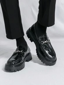 Men's British Style Formal Leather Shoes - Black - View 1