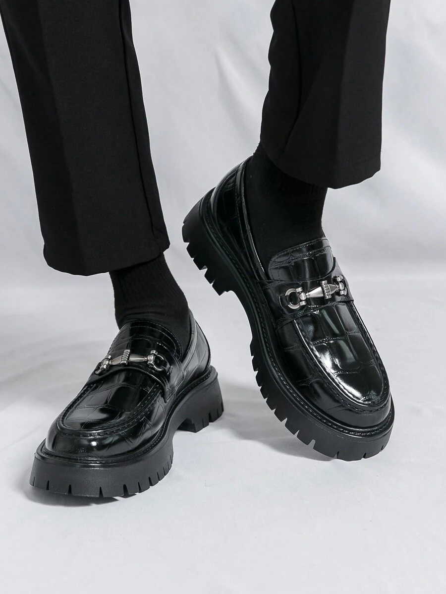 Men's British Style Formal Leather Shoes - Black - View 1