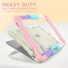 适用于 iPad (A16) 第 11 代/Air11/Air13 M3 (2025) 第 9/8/7 代 (2021/2020/2019) 的重型防震保护壳，坚固耐用的硬壳保护套，内置支架，适用于 10.2 英寸 iPad 2021/2020/2019。 - 迷彩粉紅 - 查看 6