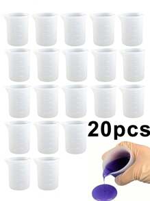 100ml Silicone Measuring Cups For Resin Non-Stick Mixing Cups Glue Tools, Precise Scale Toning Cups For Resin DIY Craft Jewelry Making - 100ml Silicone Cup - View 13