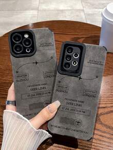 1pc TPU Plane Pattern Protective Phone Case Compatible With IPhone Apple X, XR, 11, 12, 13, 14, 12 Pro Max, 13 Pro Max, 14 Pro Max, 15, 15 Pro, 15 Plus, 15 Pro Max, 16, 16 Pro, 16 Plus, 16 Pro Max And Galaxy A04, A12, A13, A14, A24, A32, A50, A33, A34, A52, A54, A71, A73, S20, S20 FE, S22 Ultra - Grey - View 3