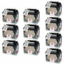 10/20 Packs Decorative Halloween Candy Treat Boxes Durable Goodie Wrapping Box Reusable Snack Packaging Container For Garden Indoor Halloween Trick Or Treat Party Favors Supplies
