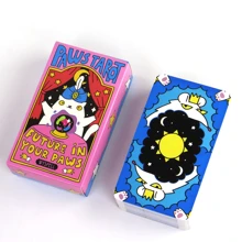 Paws Tarot Future In Your Paws，78 张猫塔罗牌，纸牌游戏，独特的塔罗牌，可爱的塔罗牌，适合猫爱好者和塔罗牌初学者，非常适合派对娱乐 - 彩色 - 查看 6