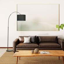 1pcs 1-Light Hanging Fabric Shade Floor Lamp Black Modern Adjustable Drum Floor Lamps Tall Pole Lamp For Living Room Bedroom Office - 查看 5
