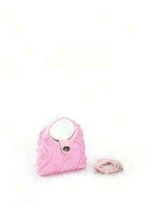 Lightweight,Business Casual Mini Hobo Bag Fashionable Pink Raw Trim Twist Lock For Daily Life For Teen Girls Women College Students,Rookies & White-Collar Workers Perfect For Office,College,Work ,Business,Commute,Outdoors, Travel, Outings Valentines